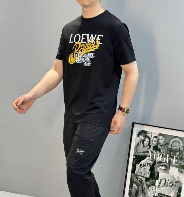 Loew*E 25S Spring/Summer Men's Mercerized Cotton Round Neck Short Sleeve. Brand'