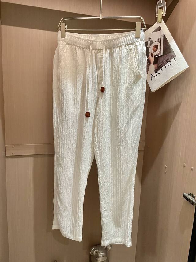 Loewe Black textured trousers, elastic waist + drawstring design, comfortable an