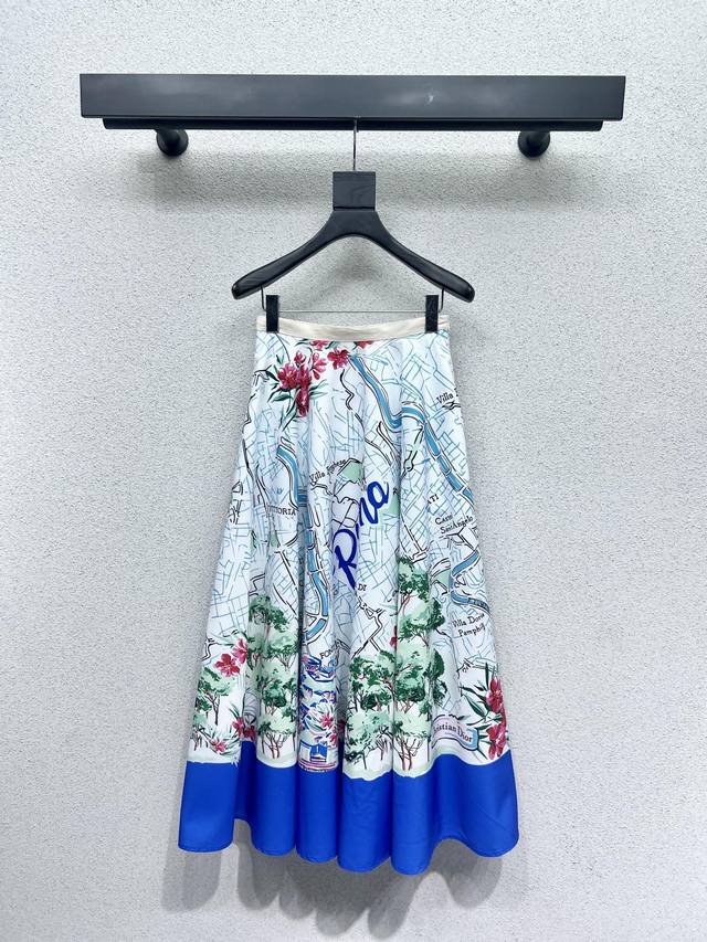 D Home Landscape Pattern Printed Skirt Super Large Material 4 meters The upper b