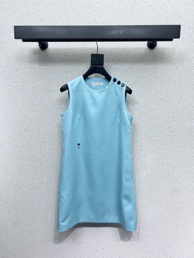 D's Little Bee Blue Sleeveless Dress High-end fashion craftsmanship style is abs