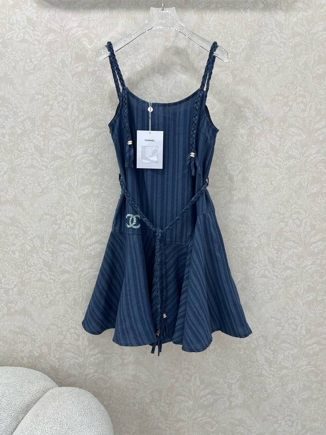 Chan*L 25 New vintage denim dress! Irregular hem suspender dress Customized fabr