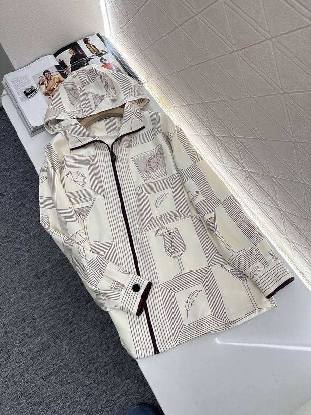 Loro Pain*2025 New arrivals Silk hooded printed jacket and shorts set Customized