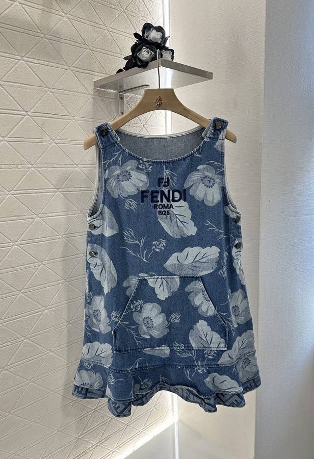 Fend*2025 New arrivals Laser fishtail vest dress Customized Yb twill cotton deni
