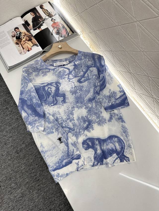 Dio*2025 New arrivals Printed forest knitted short sleeves Customized Yb merceri