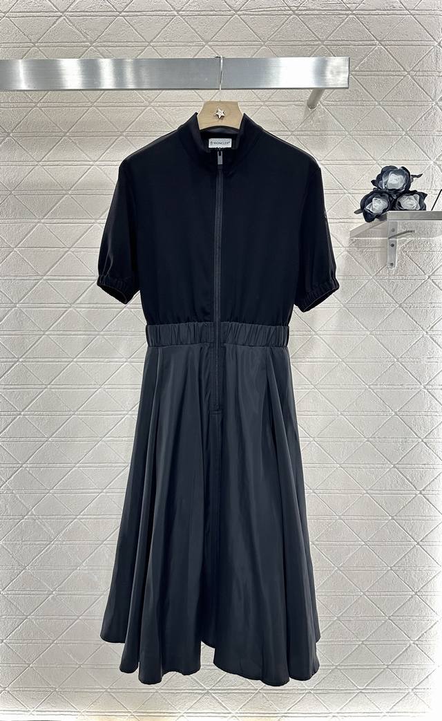 Moncle*2025 New arrivals Short-sleeved patchwork dress Customized Yb imported co