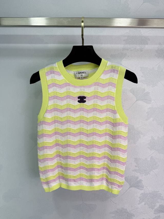 Chane* 2025 Spring and Summer latest series! Wave striped knitted vest! Custom i