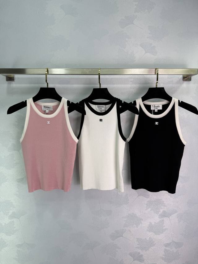 Chane*25 Summer new U-neck silk cotton elastic temperament versatile vest pink b
