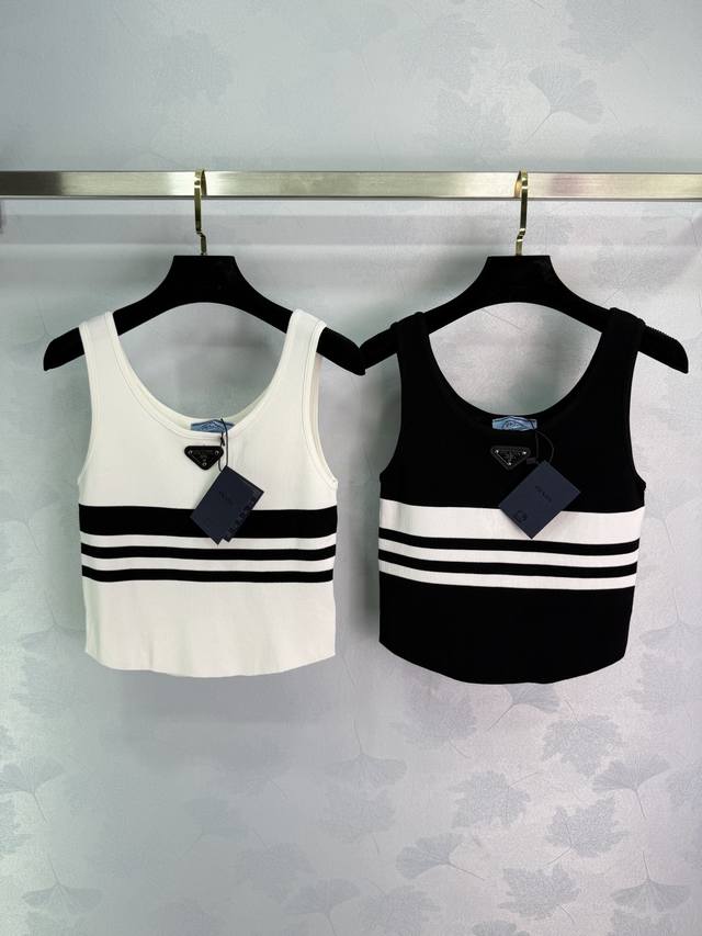 25 Summer Prada *U-neck elastic triangle brand trendy cool style versatile vest