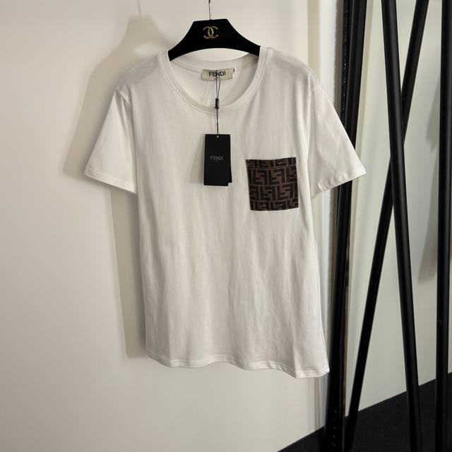 Style No. 20254087 Fend* new style old flower pocket casual short-sleeved T-shi