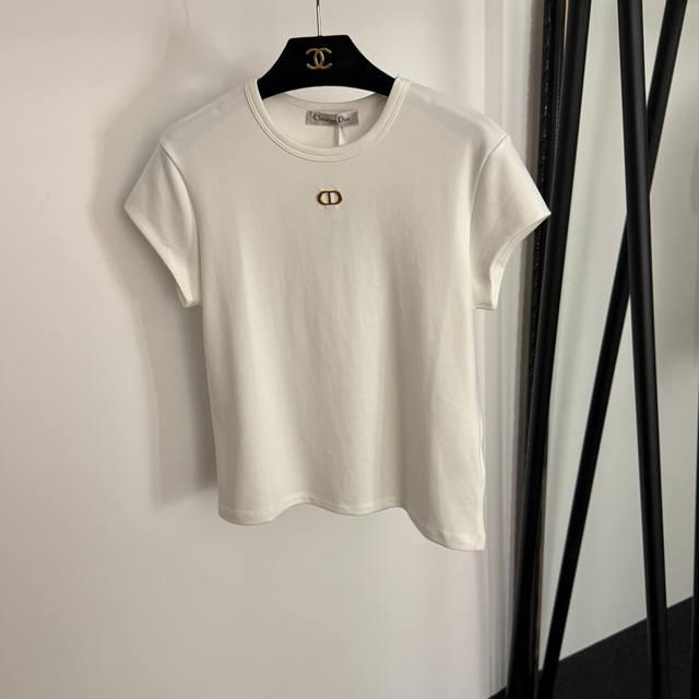 Style No. 20254073 Dio* new Cd hardware letter decoration slim short-sleeved T-