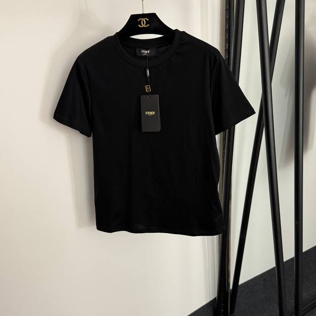 Style No. 20254072 Fend* new F letter metal decoration casual short-sleeved T-s