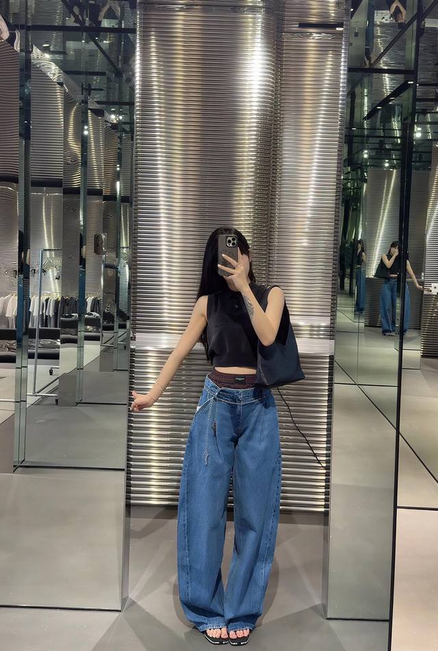 Alexand*R Wang 25Fw Early Autumn New Keychain Splicing Scimitar Jeans | Exclusiv
