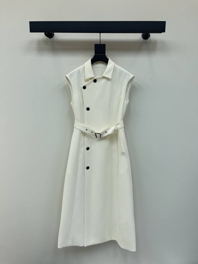 Dio*25 New style oblique buttoned dress. Clean and neat shirt collar cut outline