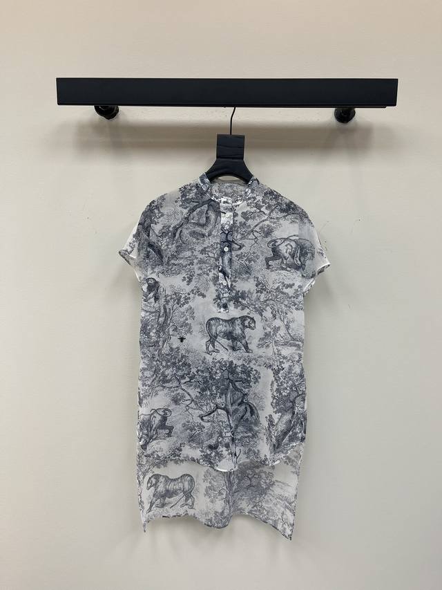 Dio* Spring and summer new product Reverse Ruyi jungle animal pattern print shir