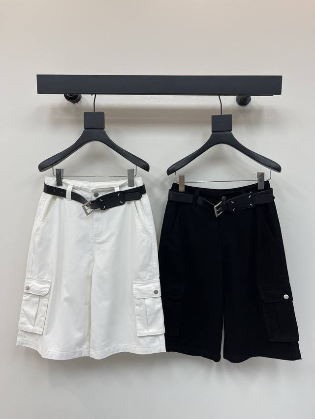 Mm6*25 New workwear style cropped trousers with belt A must-have for goddesses w