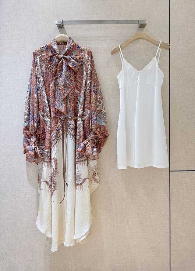 Zimmerma*N*N New Product Recommendation Tie Neck Long Sleeve Midi Dress Made of