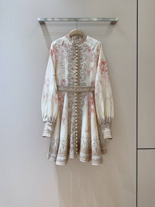 Z*I*M*MNew ArrivalsCoral floral print button-front mini dress. Made from linen,
