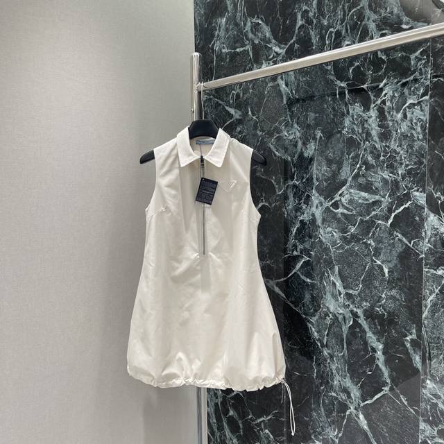 25 Early autumn new style lapel sleeveless dress uses half-open zipper adjustmen