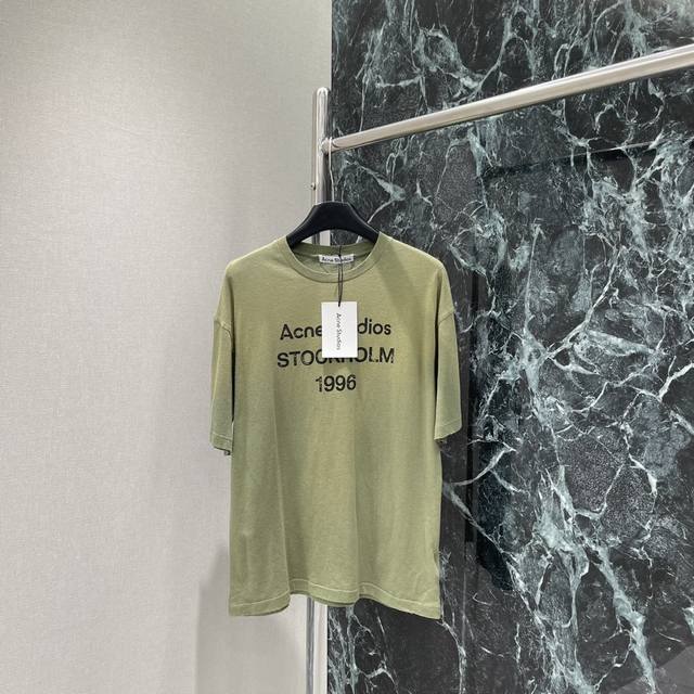 Ac 25 Early Autumn New Retro Old Washed Green Short Sleeve T-shirt The olive gre