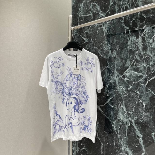 Moschin* 25 Early autumn new round neck printed short-sleeved T-shirt with Olive
