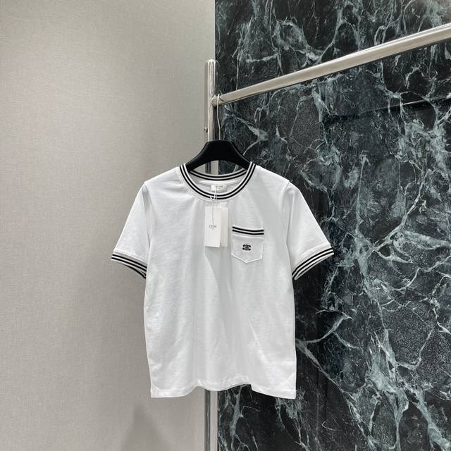 Ce 25 Early autumn new round neck short sleeve T-shirt with embroidered pattern