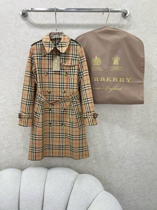 Burber*Y Burberry 25 Early Autumn New Trench Coat Plaid Trench Coat with Picture