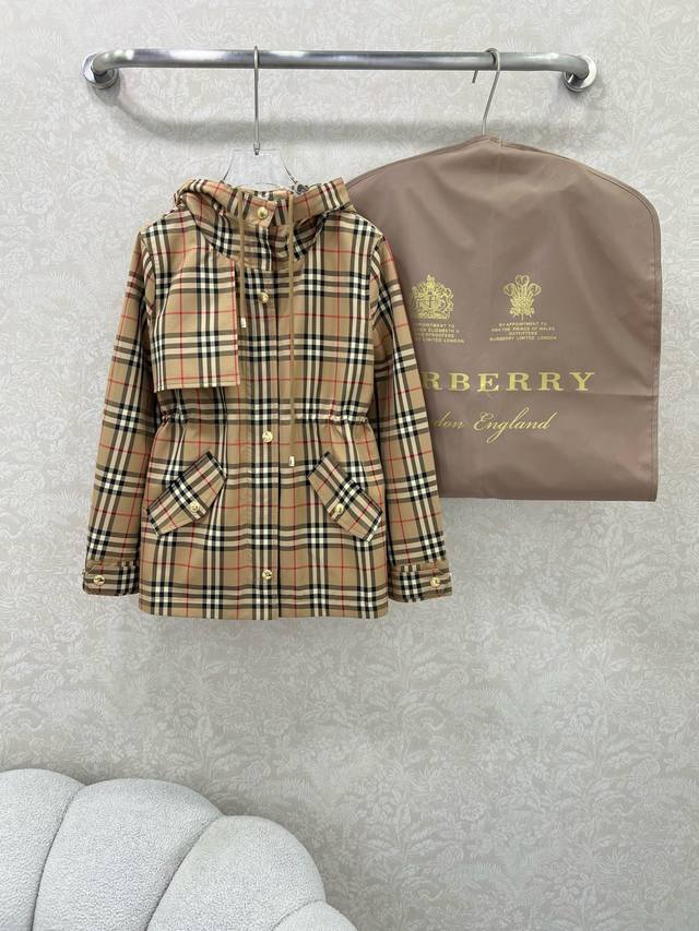 Burber*Y 25 Early Autumn new checkered coat Classic English style Customized har