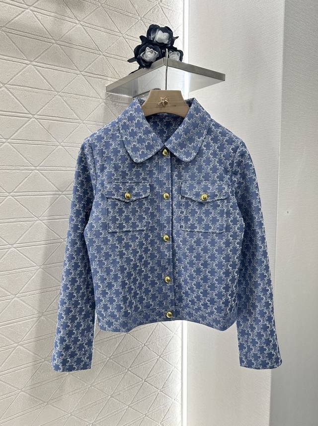 Celin*2025 New arrivals Embroidered denim lapel jacket and skirt set Customized