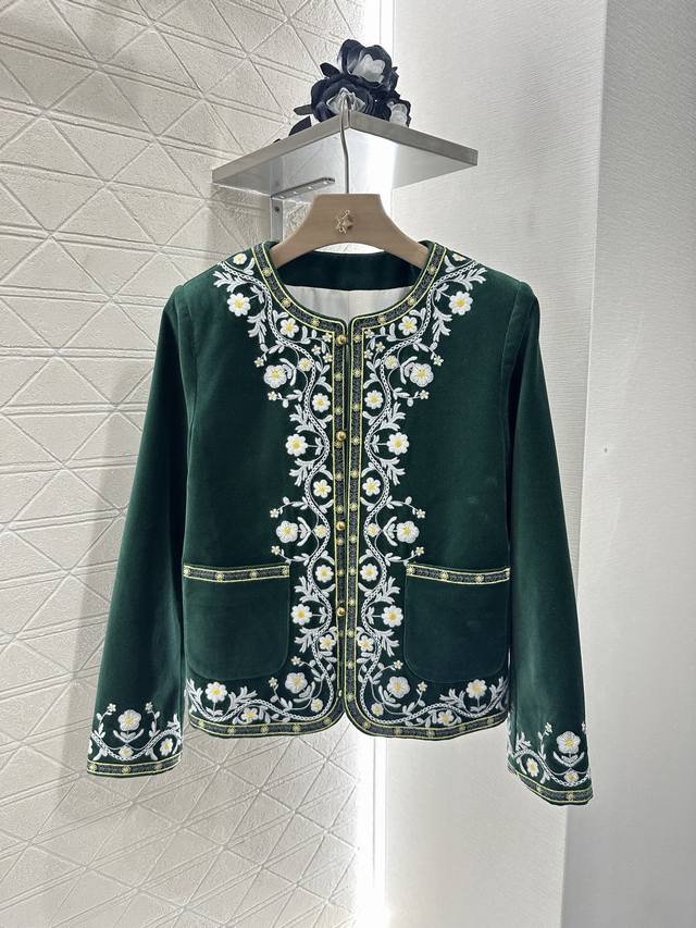 Celin*2025 New arrivals Velvet embroidery round neck dress jacket Customized Yb