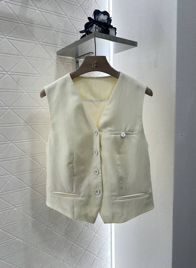 Dio*2025 New arrivals scarf vest wide-leg trousers suit Customized Yb linen cott