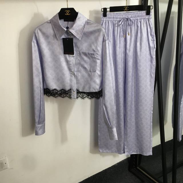 Style No. 20253421 Lv* New suit, dotted old flower logo printed lace patchwork