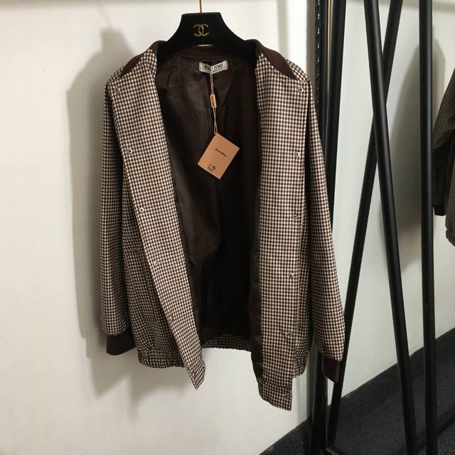 Style No. 6633 Miumi* new suit, leather label letter embroidered patch retro pl