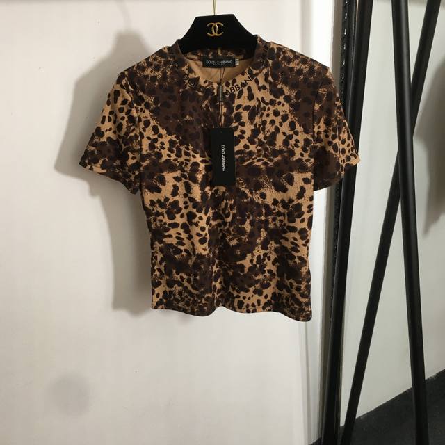 Style No. 20250133 Dg x Skims new leopard print slim fit short-sleeved T-shirt