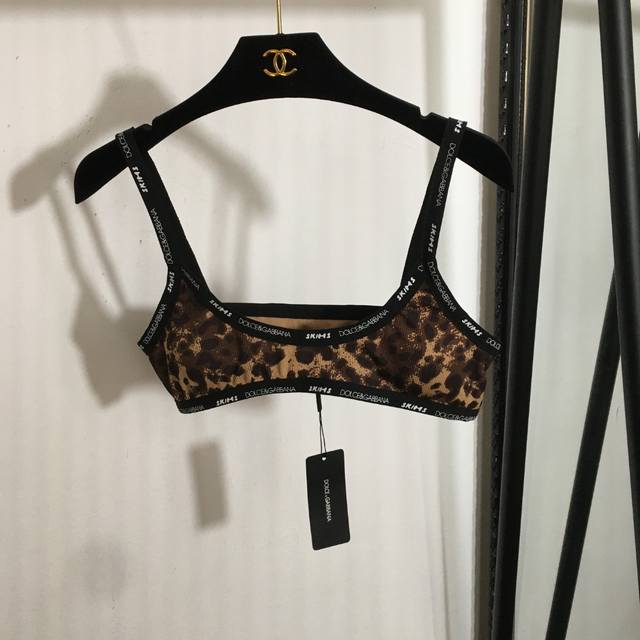 Style No. 20250122 Dg X Skims new logo letter-edged bikini leopard print bra ca