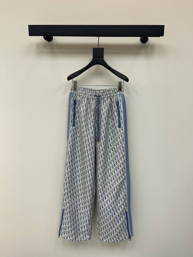 Dio*25 New classic old flower long trousers with logo ribbon on the outside of t