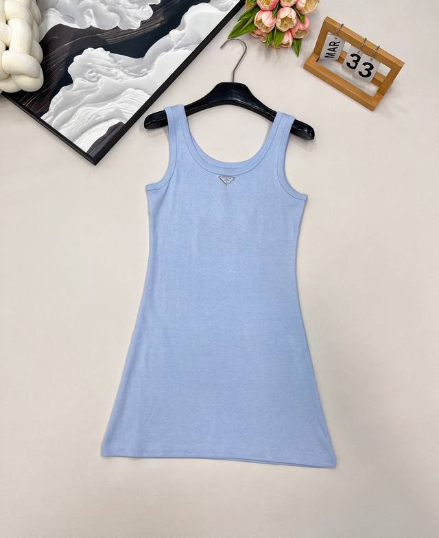Prada new classic triangle logo vest dress Temperamental single product This dre