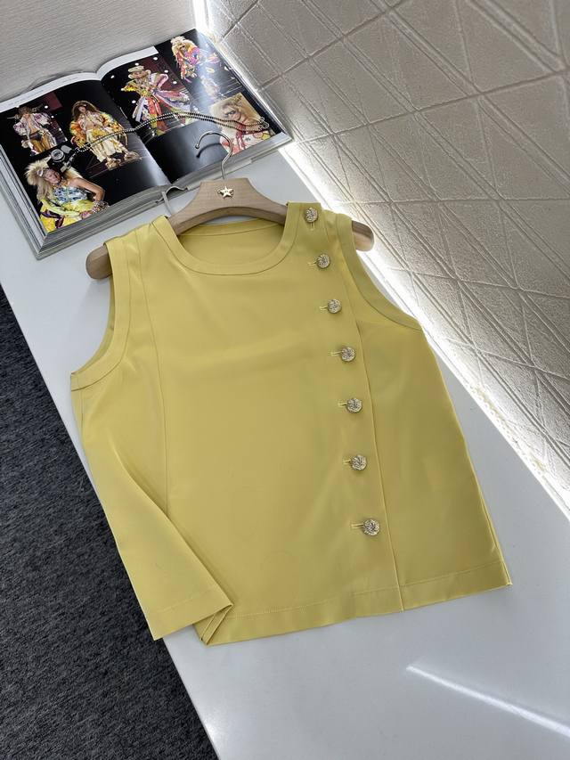 Chane*2025 New arrivals Sleeveless button-down top Customized Yb imported silk a