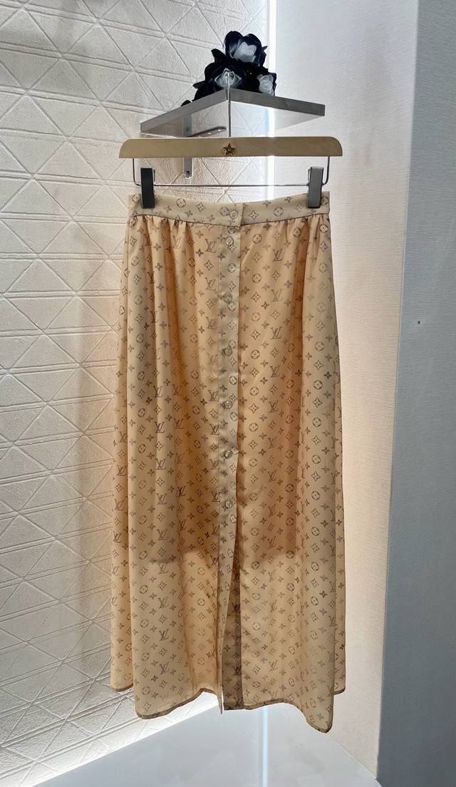 Louis Vuitto*2025 new arrivals printed shirt skirt set custom Yb imported twill