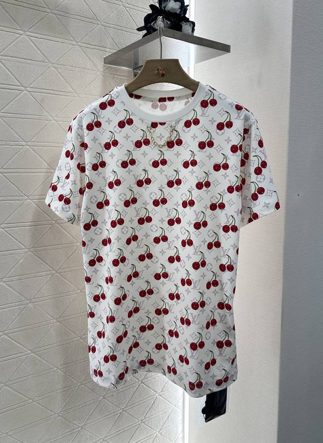 Louis Vuitto*2025 new arrivals Cherry print chain Customized Yb twill cotton mat