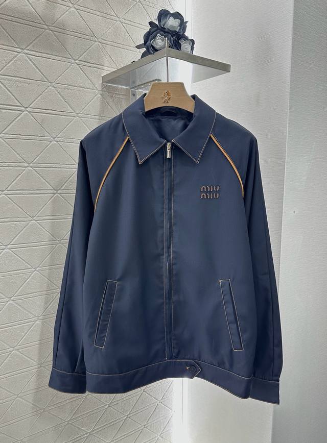 Miumi*2025 New arrivals Contrast color outline jacket Customized Yb 100% fine wo