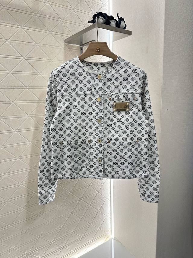 Louis Vuitto*2025 New arrivals Printed denim jacket Customized Yb twill denim ma
