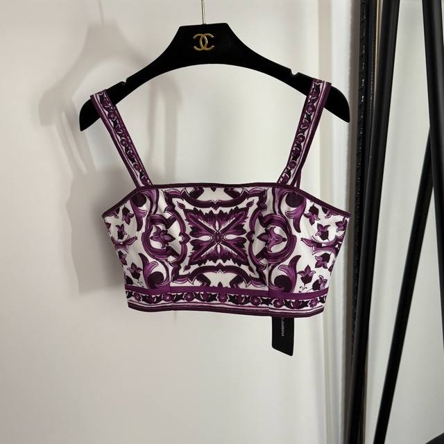 Style No. 20254037 Dg* New retro floral print tube top, purple, size S-Xl, M; b