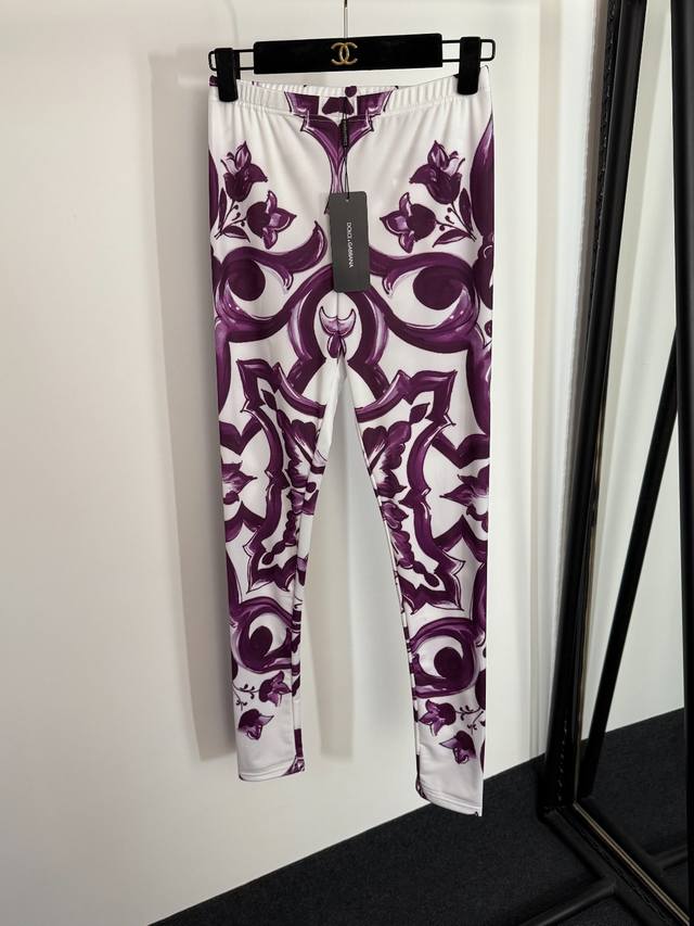 Style No. 20254027 Dg* New retro pattern positioning print stretch slim legging