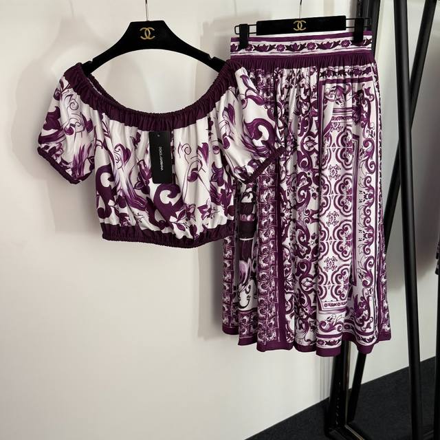 Style No. 20254066 Dg* New style suit, retro floral print short-sleeved tube-ne