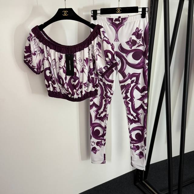 Style No. 20254029 Dg* New style suit, retro pattern printed short-sleeved tube