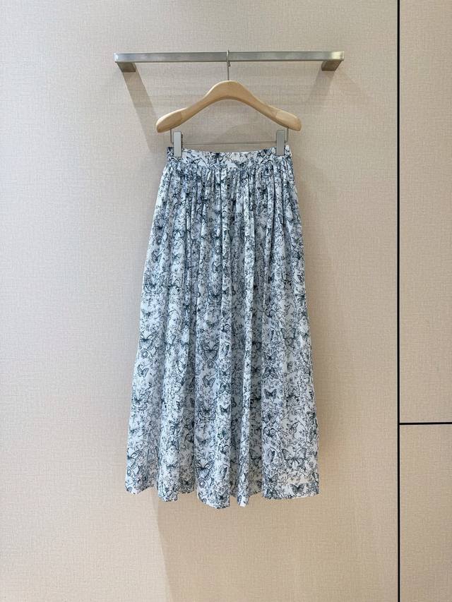 D's new style skirt for early spring Mid-length high waist pleated butterfly pri