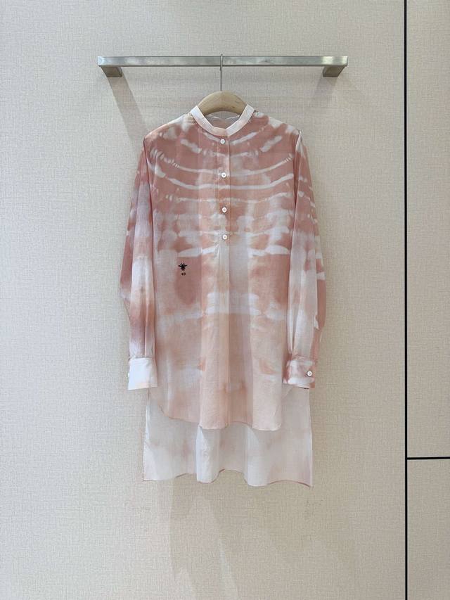 D' s classic long-sleeved shirt Unique gradient tie-dye printing process, the co