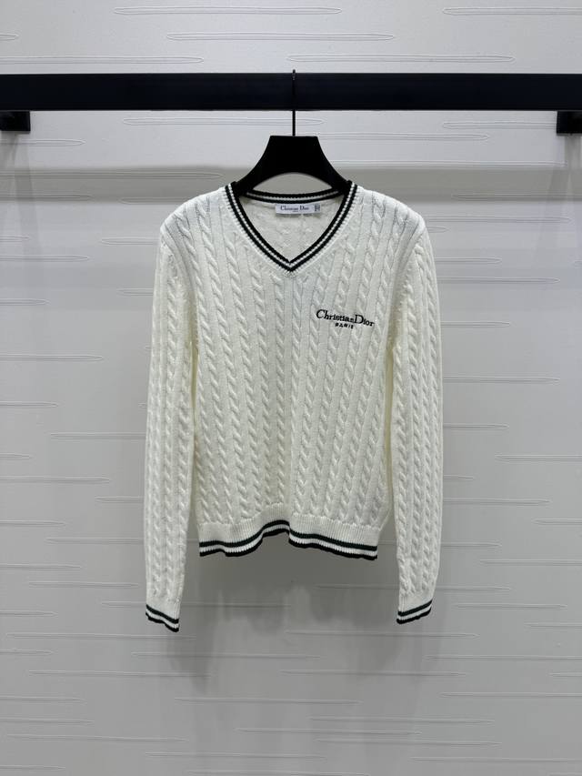 New original high-end quality Dio*2025 early autumn latest series! Cable V-neck