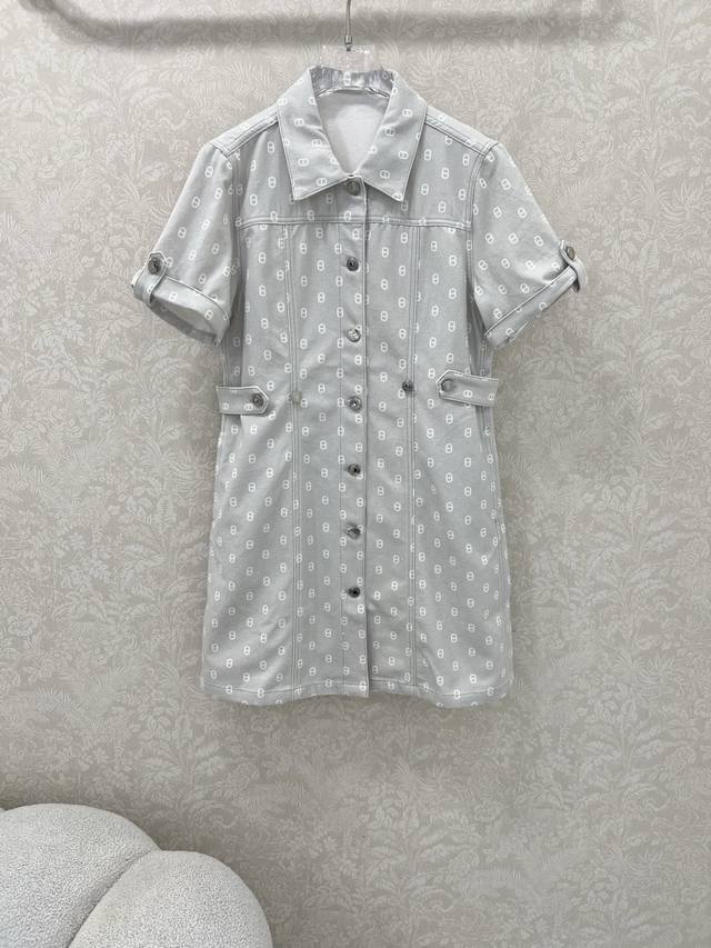 Herme*25 New classic pig nose print denim dress Customized Yb twill cotton denim