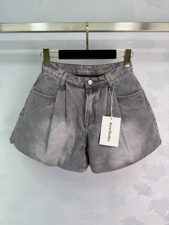 Acne Studi*Women's casual faded print elastic waist denim shorts pants are shipp